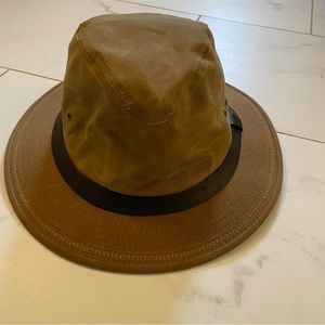 Filson Tin Cloth Packer Hat. Dark Tan. Size Large. EUC